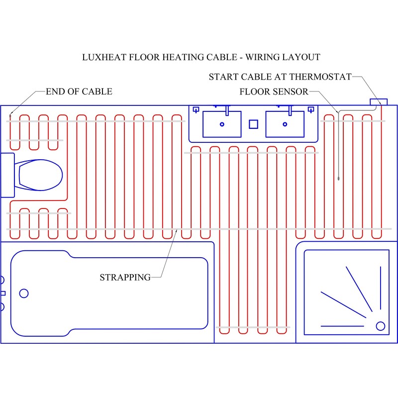LuxHeat 75ft Cable Guides for Electric Radiant Floor Heating Cables