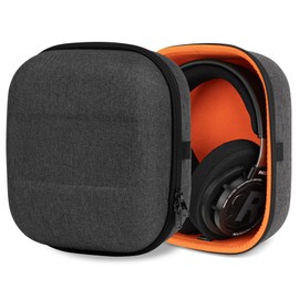Geekria Shield Case for Large-Sized Over-Ear Headphones, Replacement Protective Hard Shell Travel Carrying Bag with Cable Storage, Compatible with Sony MDR-Z1R, Denon AH-D9200 (Dark Grey)