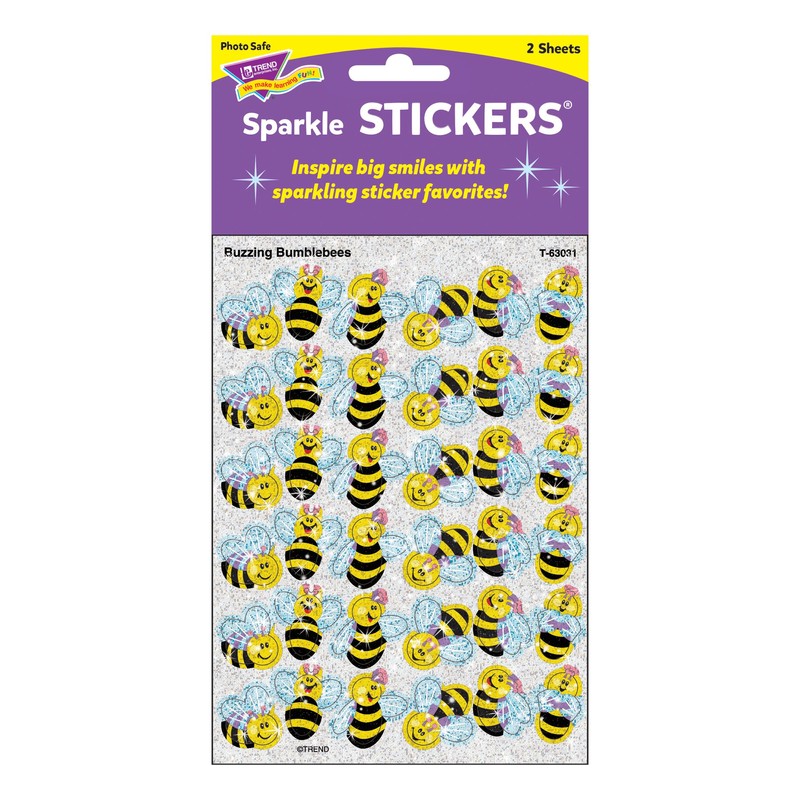 Trend, Inc. Buzzing Bumblebees Sparkle Stickers, 72 CT