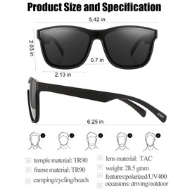 DELHI TORNADO Smart Glasses Bluetooth Audio Sunglasses for Men Women with Built-in Mic & Speakers, Polarized Sunglasses Lenses, Touch Voice Assistant, HD Calling, Open Ear Sound Sunglasses (Black)