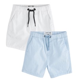 HILEELA ANG - Pantalones cortos de verano de algodón casual con cordón ajustable de punto, pantalones cortos para bicicleta activa, juegos de 2 piezas, 2308#whitebluechino, 6 Años