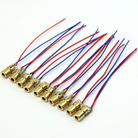 ANBE 3-5V Class II Laser Module, Lens Changeable, Red Dot, Set of 10, with Japanese Instruction Manual
