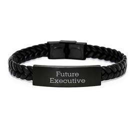 Executive Future Leaders Inspired Interlaced Leather Bracelet Gifts from Friends for Men or Women Graduation Unique Gifts