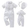 Booulfi Baptism Outfits for Boys Baby Boy Christening Outfit White