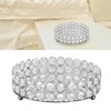 Crystal Cosmetic Makeup Tray 8in Round Display Tray Mirrored Metal