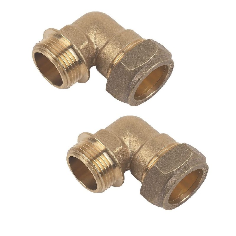 UKDD® 15mm Compression by 1/2" BSP Brass Male Iron Elbow