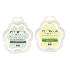 One Fur All Pet House Wax Melts - Lavender Green Tea & Fresh Citrus Pack of 2 - Odor Eliminating, Long-Lasting Scented Wax Melts - Pet-Friendly, Natural