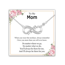 EPIRORA Mom Gifts from Daughter Son- Silver Infinity Pendant Necklace Mom Jewellery Presents for Women on Birthday Christmas Mother's Day Valentines Day