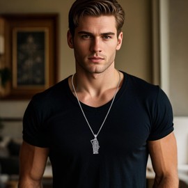 ONEFINITY La Santa Muerte Necklace 925 Sterling Silver Cadena De La Santa Muerte Pendant Necklace Grim Reaper Jewelry Gifts for Women Men