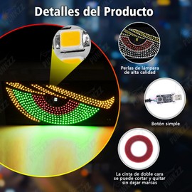 PUNKZZ 1 par de Luces LED de Ojos de Diablo para Coches, 2025 Nuevas Luces dinámicas de Ojo de Bricolaje con Control de Interruptor (Verde)