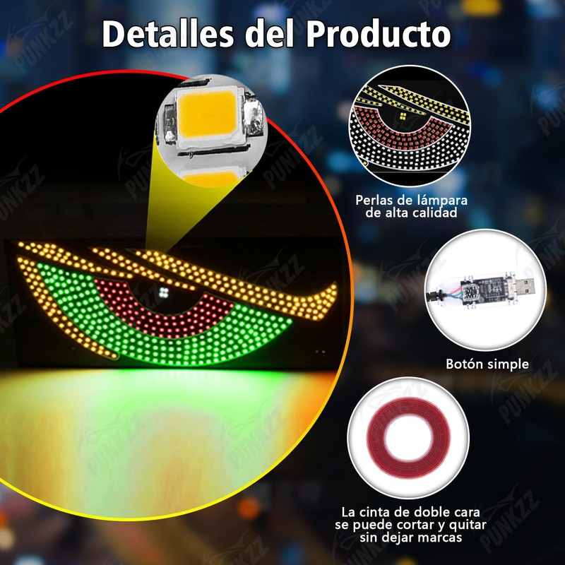 PUNKZZ 1 par de Luces LED de Ojos de Diablo