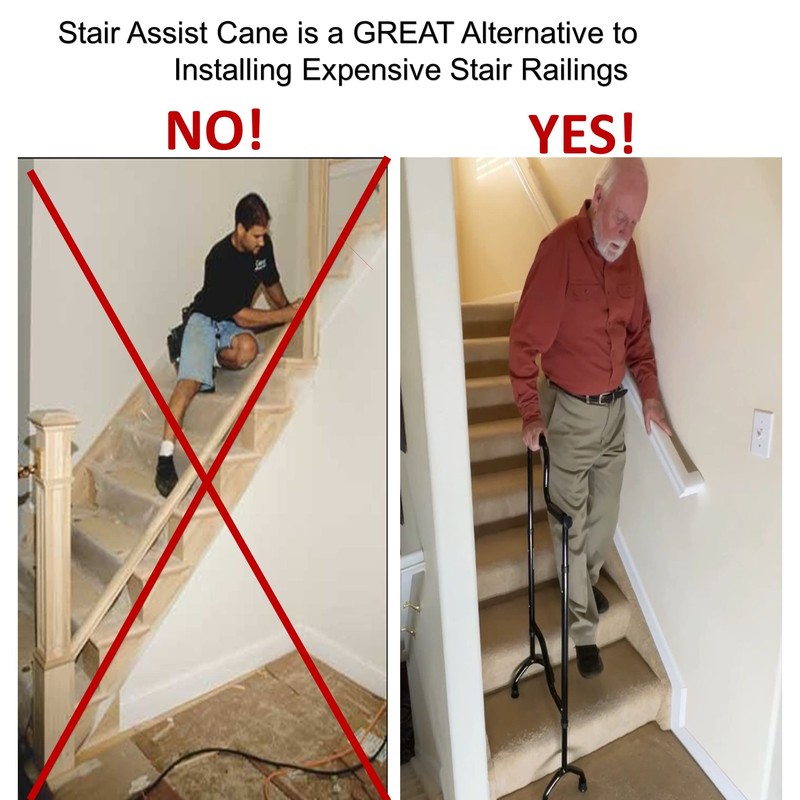 Rock Steady Cane Stair Assist Cane – Less Effort Going