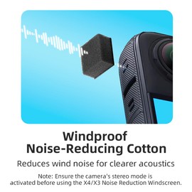 CAPART Mic Wind Muff Replacement for Insta360 X4 X3 X2 Camera, Mic Wind Reduction Pad