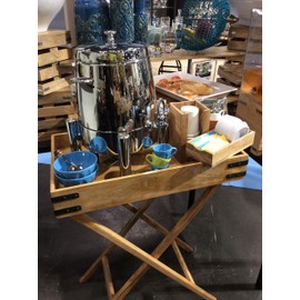 IMPULSE! Napa Rustic Wood Butler Table with Removable Serving Tray