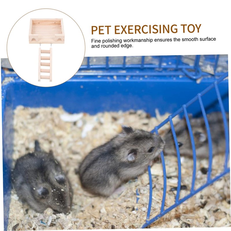 SUPVOX Hamster Climbing Ladder and Standing Platform Natural Design for