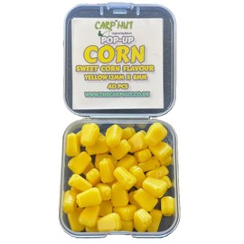 searigs Carp Hut Pop-Up Sweetcorn Bait, 12mm x 8mm, Yellow, 40 Pieces, Flavour Infused Artificial Corn for Carp Fishing