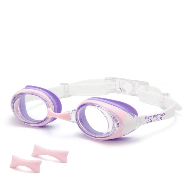ESAVIA Nearsighted Swim Goggles for Kids -2.0D to -5.0D,Anti Fog