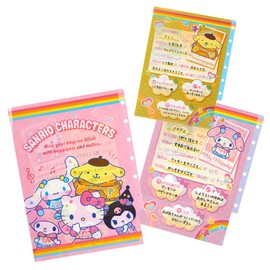 Sanrio 078875 Clear File Set (Natsukashi Profile Book) Sanrio Characters A4 Size, B5 Size, A5 Size