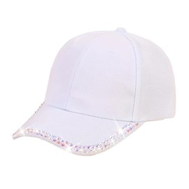 Wambere Women's Baseball Cap Baseball Cap Unisex Rhinestone Cap Sun Hat Adjustable Baseball Cap Summer Sun Hat for Outdoor Activities Baseball Tennis Mountaineering Travel Running Red, White