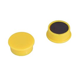 AXMA-PK10-07 - Yellow Small Magnets – Kids 10 Pack – School Office Home Fridges and Whiteboards