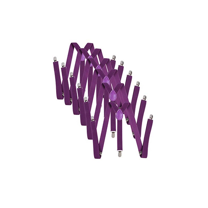 ICObuty Men's Y Shape Suspender Adjustable Elastic Solid Color 6