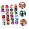 IWOWHERO Maple Leaf Nail Art Stickers Glittering Sequin Decorations for