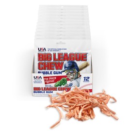 Big League Chew Big League Chew Outta Here Original Bubble Gum - Classic Ballpark Flavor | Perfect for Baseball Games, Teams, Concessions, Parties, and More | Pack of 12 Bags (2.12oz Each)