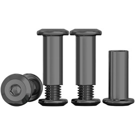 Drenky Black Connecting Screws M6 Stainless Steel Screws Sleeve Nuts 10 Sets Barrel Nuts Kit M6 X 20mm Hexagon Furniture Bolts Flat Hex Bolt for Bed, Door, Table, Chair, Worktop, Cabinet