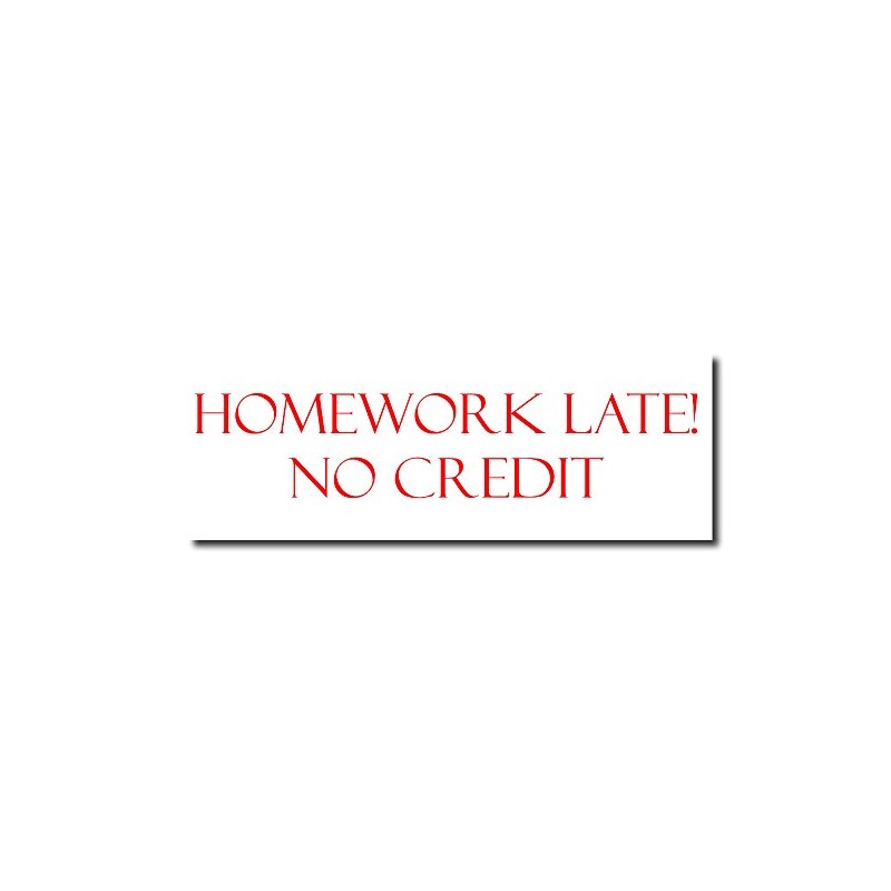 Acorn Sales - Homework Late No Credit Rubber Stamp