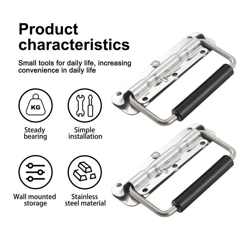 Pack of 2 Folding Handles, Suitcase Handle, Box Handle, 140