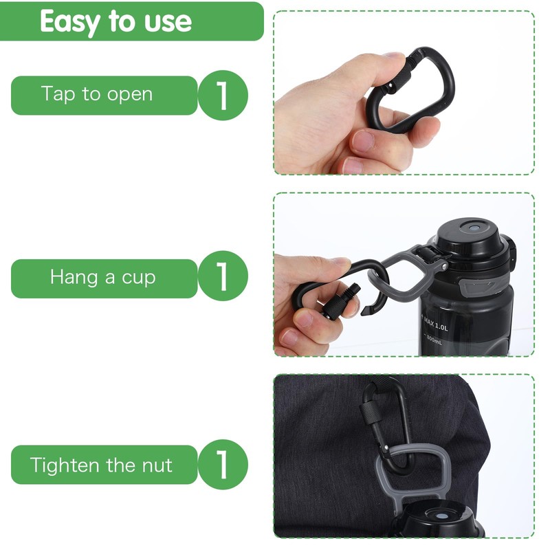 Pack of 4 Carabiner Hooks Small D Shape Carabiner with