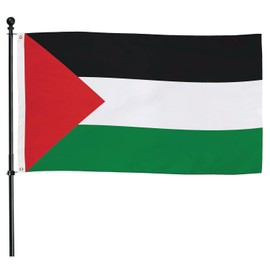 Evergreen Palestine Flag 3x5 flag Outdoor Double Sided, Nation Flags for Outside with Grommets, Palestinian Flag 3-Ply Banners for Garden Patio, Indoor Wall Decor for Room, Works with Standard Estate Flag Poles