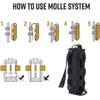 Tactical Molle Water Bottle Pouch, Adjustable Black Laser Cut Water