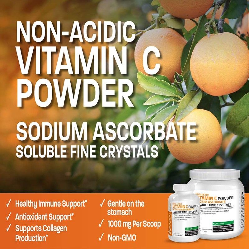 Bronson Non Acidic Vitamin C Powder Sodium Ascorbate Non GMO