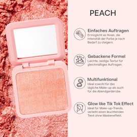 Everybody London Blush with subtle shimmer for a healthy complexion and silky soft skin tone, vegan and cruelty free, baked formula, 7 g peach
