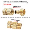 HQMPC Solid Brass Garden Hose Quick Connectors - 4 Sets