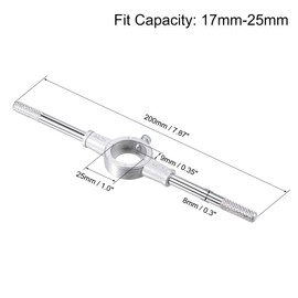 sourcing map 8pcs Round Die Stock Handle Wrench Set, M3 M4 M5 M6 M8 M10 M12 Metric Threading Dies & 25mm (1") Die Holder for Bolt Thread Repair