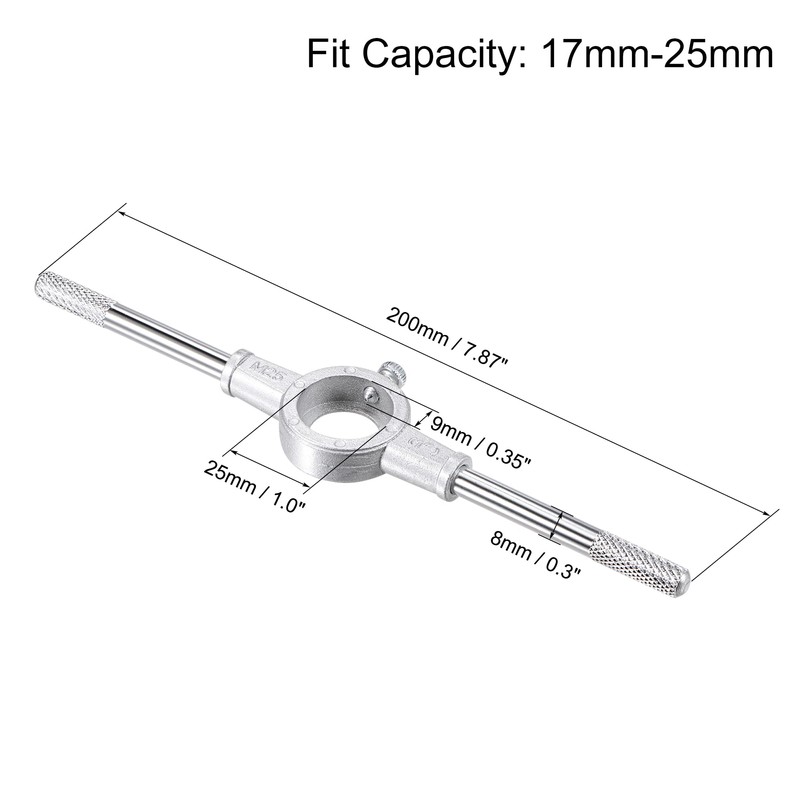 sourcing map 8pcs Round Die Stock Handle Wrench Set, M3