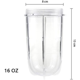 GG Pinkey Pack of 2 16 Ounce Tall Jar Cups for Magic Bullet Blender Juicer 250W mb1001Series