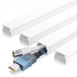 Delamu 63in Cord Hider, Cord Covers for 1 Wires, Paintable Cable Hider, Wire Covers for Cords on Wall, Wire Hiders for TV on Wall, Cable Cover Cable Management, W0.59in H 0.40in