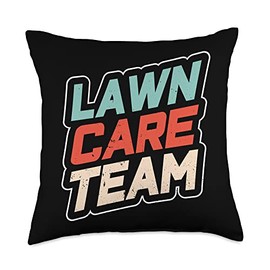 Lawn Care Team Mower Mowing Cut Grass Throw Pillow