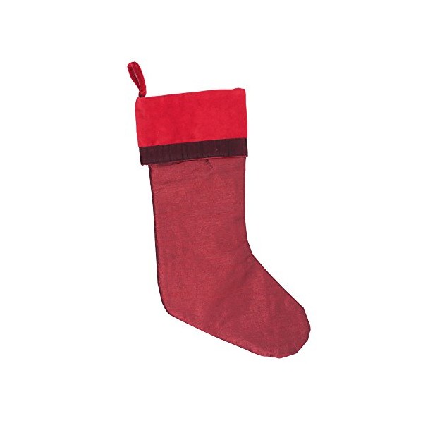 Vickerman Burgundy Frost Set Stocking, 8" x 19"