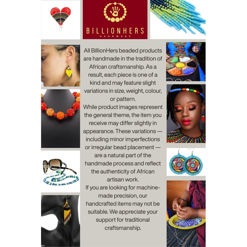 BillionHers Beaded Circle Earrings - Handmade Dangle African Earrings for