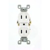 Leviton 223-W 15 Amp, 125V, Duplex Receptacle, Residential Grade, Non-Grounded,