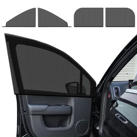 Zufoty 4PCS Car Window Shades, Side Window Protector, Auto Front Rear Side Window Sun Shades for Block Heat & UV Protection, Breathable Mesh Baby Window Screen Covers Universal Fit Vehicles (Car 4PCS)