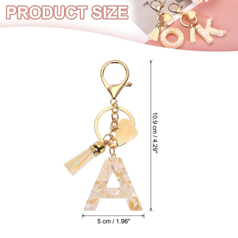 [PATIKIL] Alphabet Initial Letter Key Chain Resin Cute Key Chain