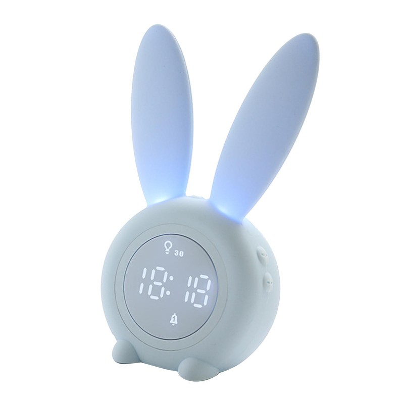 Digital Alarm Clock Cute Bunny Shape LED Night Light Luminous