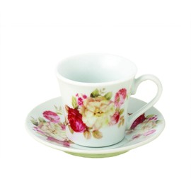 Lorren Home Trends 80-1234 Cups and Saucers, One Size, Red