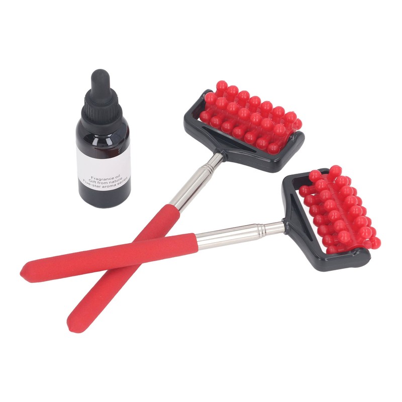 2pcs Telescopic Back Massage Roller Stainless Steel Rolling Back Massager