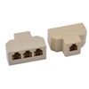 sourcing map RJ11 6P4C Port Telephone Cable Adapter Splitter Connector